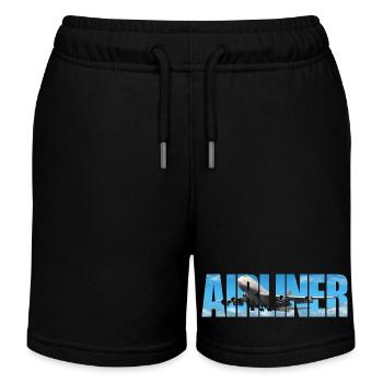 Avion Jumbo Jet - Short de jogging enfant bio Stanley/Stella - noir - Devant