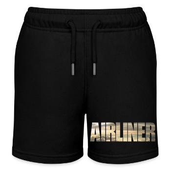Avion de ligne - Short de jogging enfant bio Stanley/Stella - noir - Devant