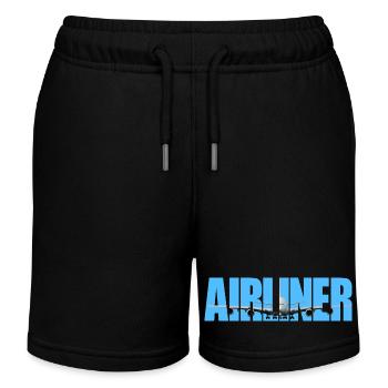 Avion de ligne A-380 - Short de jogging enfant bio Stanley/Stella - noir - Devant