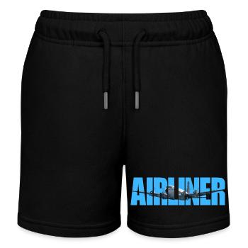 Airliner DC-4 - Kids Organic Sweat Shorts by Stanley/Stella - black - Front