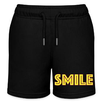 Neon Smile Schriftzug - Kinder Organic Joggingshorts Mini Bolter von Stanley/Stella - Schwarz - Vorne