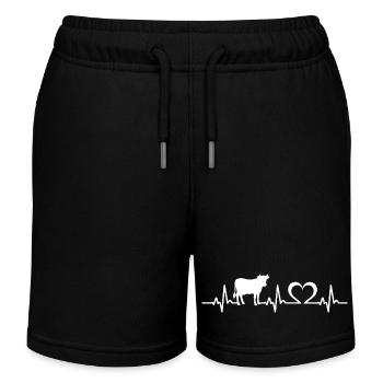 vaches battement de cœur vache vache - Short de jogging enfant bio Stanley/Stella - noir - Devant