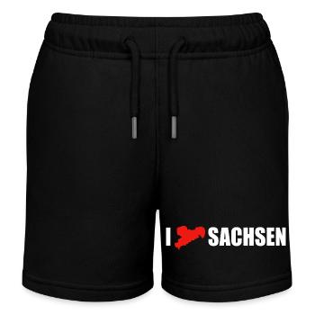 I love Sachsen - Kinder Organic Joggingshorts Mini Bolter von Stanley/Stella - Schwarz - Vorne