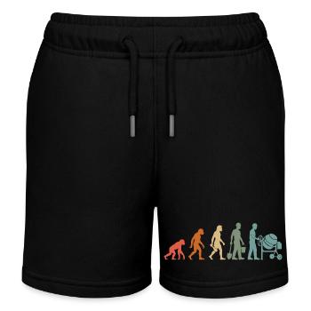 Construction Worker Bricklayer Craftsman Construction Site Bricklayer - Kids Organic Sweat Shorts by Stanley/Stella - black - Front