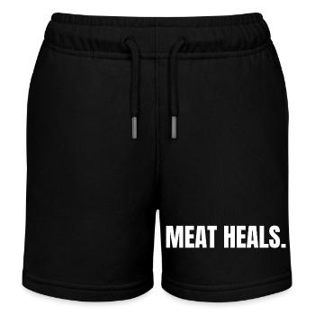 MEAT HEALS | Carnivore Animal Based Lifestyle - Kids Organic Sweat Shorts by Stanley/Stella - black - Front