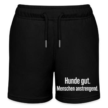 Hunde gut Menschen anstrengend Lustiges Motiv - Kinder Organic Joggingshorts Mini Bolter von Stanley/Stella - Schwarz - Vorne