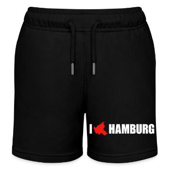 I love Hamburg - Kinder Organic Joggingshorts Mini Bolter von Stanley/Stella - Schwarz - Vorne