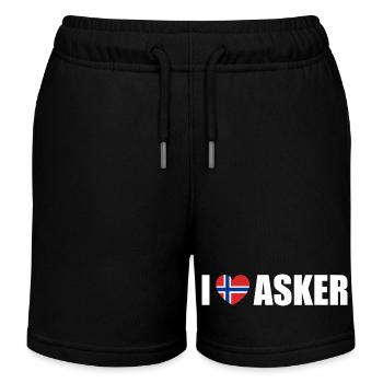 I love Asker Norwegen - Kinder Organic Joggingshorts Mini Bolter von Stanley/Stella - Schwarz - Vorne