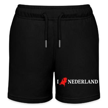 I Love Nederland Niederlande - Kinder Organic Joggingshorts Mini Bolter von Stanley/Stella - Schwarz - Vorne