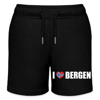 I love Bergen Norway - Kids Organic Sweat Shorts by Stanley/Stella - black - Front
