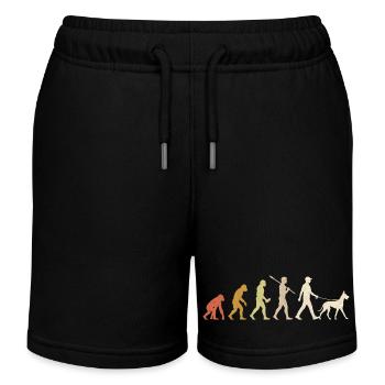 Fun Fun Dog Dog Evolution Geschenk für einen Hundebesitzer - Kinder Organic Joggingshorts Mini Bolter von Stanley/Stella - Schwarz - Vorne