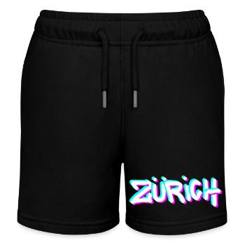 Zurich Neon Graffiti - Kids Organic Sweat Shorts by Stanley/Stella - black - Front