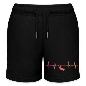 Sunset Diving Heartbeat Diving - Kids Organic Sweat Shorts by Stanley/Stella - black - Front