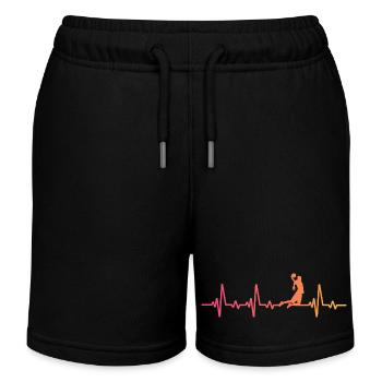 Basketball sunset battement de coeur joueur   - Short de jogging enfant bio Stanley/Stella - noir - Devant