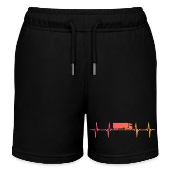 Sunset Truck Heartbeat LKW-Fahrer - Kinder Organic Joggingshorts Mini Bolter von Stanley/Stella - Schwarz - Vorne