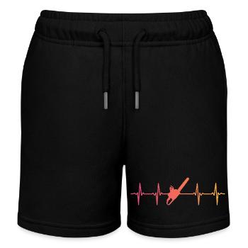 Lumberjack Sunset Heartbeat Chainsaw - Kids Organic Sweat Shorts by Stanley/Stella - black - Front