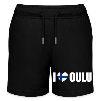 I love Oulu Finnland - Kinder Organic Joggingshorts Mini Bolter von Stanley/Stella - Schwarz - Vorne