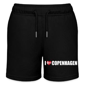 I love Copenhagen Denmark Copenhagen - Kids Organic Sweat Shorts by Stanley/Stella - black - Front