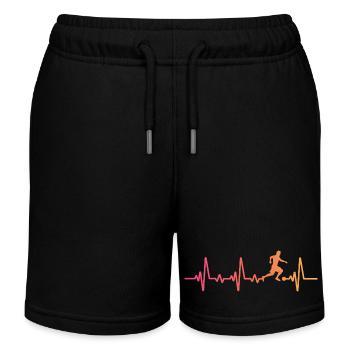 Sunset Soccer Heartbeat Fußballer Fußballspieler - Kinder Organic Joggingshorts Mini Bolter von Stanley/Stella - Schwarz - Vorne