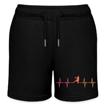 Handball Sunset Heartbeat Handballer - Kinder Organic Joggingshorts Mini Bolter von Stanley/Stella - Schwarz - Vorne