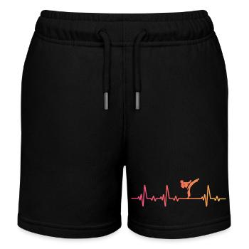 Karate Sonnenuntergang Herzschlag Karate - Kinder Organic Joggingshorts Mini Bolter von Stanley/Stella - Schwarz - Vorne