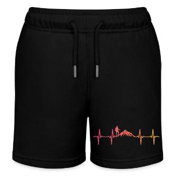 Sunset Heartbeat Mountain Wanderung - Kinder Organic Joggingshorts Mini Bolter von Stanley/Stella - Schwarz - Vorne