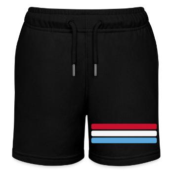 Luxemburg Flagge Minimal - Fahne Fan Streifen Desi - Kinder Organic Joggingshorts Mini Bolter von Stanley/Stella - Schwarz - Vorne