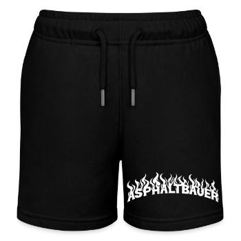 Asphaltbauer_weiss - Kinder Organic Joggingshorts Mini Bolter von Stanley/Stella - Schwarz - Vorne