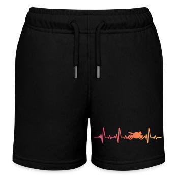 Motorrad-Biker Sunsetheartbeat-Motorrad - Kinder Organic Joggingshorts Mini Bolter von Stanley/Stella - Schwarz - Vorne
