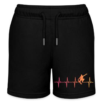 Skater Skater Sunset Heartbeat Skateboard - Kinder Organic Joggingshorts Mini Bolter von Stanley/Stella - Schwarz - Vorne