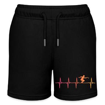 Sunset Pétanque Herzschlag-Bouliste - Kinder Organic Joggingshorts Mini Bolter von Stanley/Stella - Schwarz - Vorne