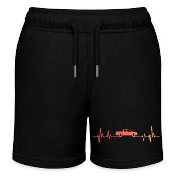 Sunset Pickup Heartbeat Auto Pickup - Kinder Organic Joggingshorts Mini Bolter von Stanley/Stella - Schwarz - Vorne