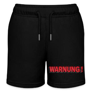 Warning - Modernes Statement Design - Kinder Organic Joggingshorts Mini Bolter von Stanley/Stella - Schwarz - Vorne