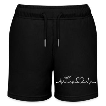 Veganer Herzschlag vegan - Kinder Organic Joggingshorts Mini Bolter von Stanley/Stella - Schwarz - Vorne