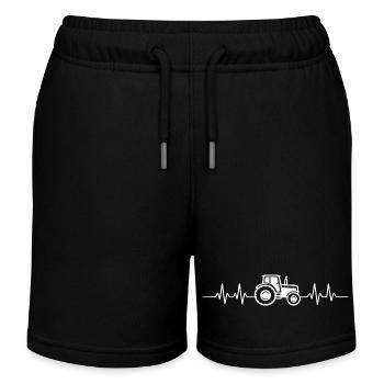 Landwirtschaft Traktor Herzschlag Bauer Trekker - Kinder Organic Joggingshorts Mini Bolter von Stanley/Stella - Schwarz - Vorne