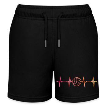 Volleyball Sonnenuntergang Volleyball Herzschlag Volleyball - Kinder Organic Joggingshorts Mini Bolter von Stanley/Stella - Schwarz - Vorne