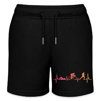 Triathlon Sunset Heartbeat Triathlet - Kinder Organic Joggingshorts Mini Bolter von Stanley/Stella - Schwarz - Vorne