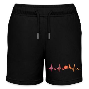 Moped Sunset Heartbeat Mofa Scooter - Kinder Organic Joggingshorts Mini Bolter von Stanley/Stella - Schwarz - Vorne