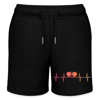 Tischtennistisch mit Sonnenuntergang Herzschlag - Kinder Organic Joggingshorts Mini Bolter von Stanley/Stella - Schwarz - Vorne