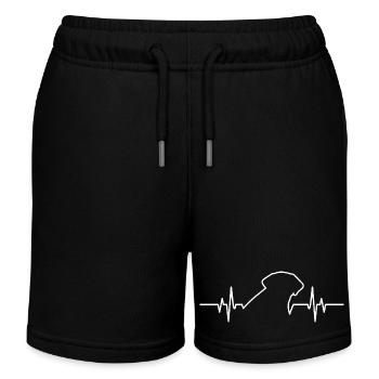 Labrador Retriever Heartbeat Dog Lover Gift - Kids Organic Sweat Shorts by Stanley/Stella - black - Front