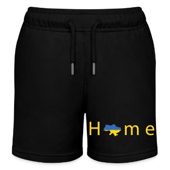 Zuhause: Ukrainescher Stil Heimdruck - Kinder Organic Joggingshorts Mini Bolter von Stanley/Stella - Schwarz - Vorne