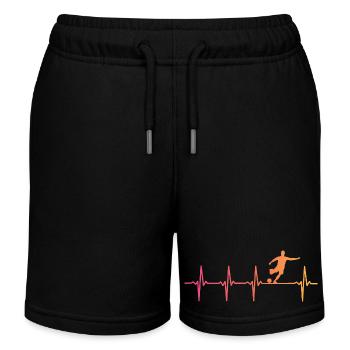 Fußball Sunset Herzschlag Fußballspieler - Kinder Organic Joggingshorts Mini Bolter von Stanley/Stella - Schwarz - Vorne