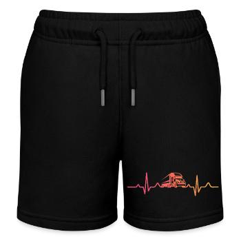Trucker Sunset Heartbeat Trucker - Kinder Organic Joggingshorts Mini Bolter von Stanley/Stella - Schwarz - Vorne