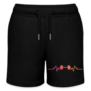Gym Dumbbell Sunset Heartbeat Krafttraining - Kinder Organic Joggingshorts Mini Bolter von Stanley/Stella - Schwarz - Vorne