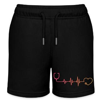 Stethoskop-Krankenschwester Sunset Herzschlag Doktor - Kinder Organic Joggingshorts Mini Bolter von Stanley/Stella - Schwarz - Vorne