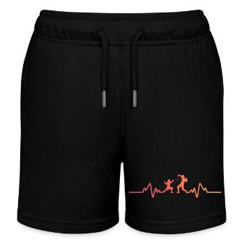 Sunset Heartbeat Fencing - Kids Organic Sweat Shorts by Stanley/Stella - black - Front