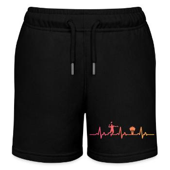 Badminton Sonnenuntergang Herzschlag Badminton - Kinder Organic Joggingshorts Mini Bolter von Stanley/Stella - Schwarz - Vorne