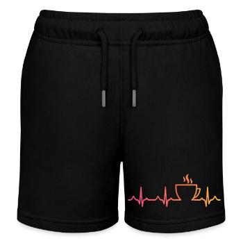 Sonnenuntergangskaffee, Herzschlag, Kaffee - Kinder Organic Joggingshorts Mini Bolter von Stanley/Stella - Schwarz - Vorne