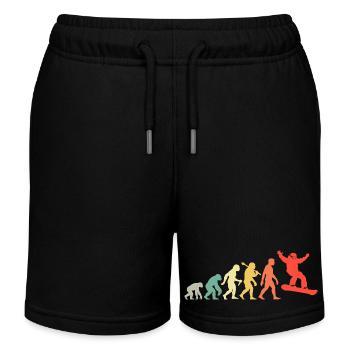 Snowboard Evolution für Snowboarder - Kinder Organic Joggingshorts Mini Bolter von Stanley/Stella - Schwarz - Vorne