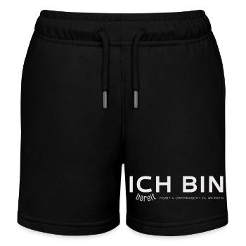 ICH BIN – bereit, positiv überrascht zu werden - Kinder Organic Joggingshorts Mini Bolter von Stanley/Stella - Schwarz - Vorne